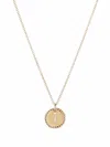 David Yurman 18kt Yellow Gold Initial T Charm Diamond Necklace In Gold