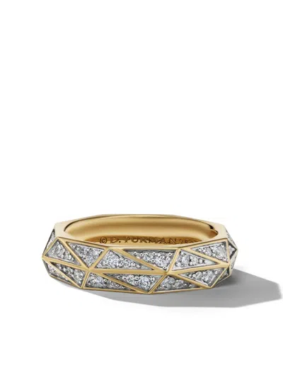 David Yurman 18kt Yellow Gold Torqued Diamond Ring