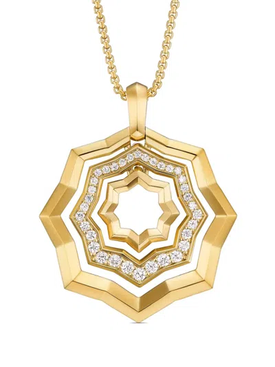 David Yurman 18kt Yellow Gold Stax Diamond Pendant Necklace