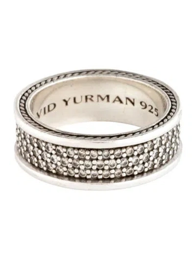 Pre-owned David Yurman 1.96ctw Diamond Streamline® Pavé Three Row Band Ring In Multicolor