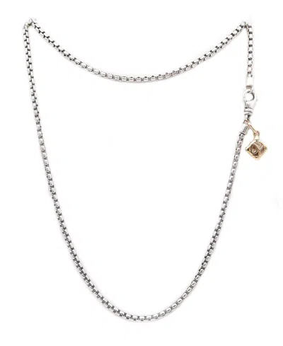 Pre-owned David Yurman 1990 Vintage Chain In .925 Sterling Silver And 18kt Gold In Multi
