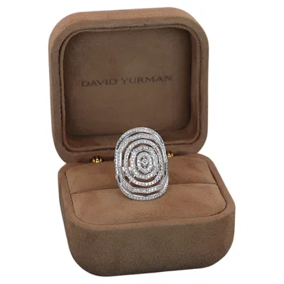 Pre-owned David Yurman 22245  Spider Web 18k White Gold Pave Diamond 30mm Stax Ring