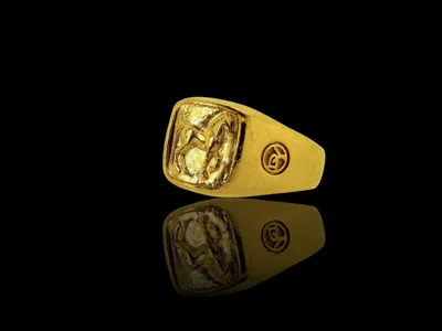 Pre-owned David Yurman 22k Gold Large Horse Signet Ring, Petrvs Collection, Size 10.5 In Multi