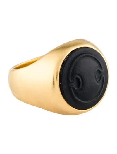 Pre-owned David Yurman 22k Nephrite Petrvs Signet Ring In Multi