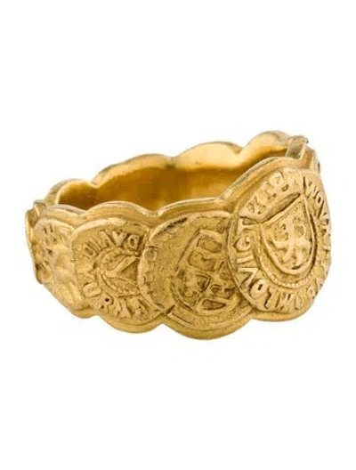 Pre-owned David Yurman 22k Shipwreck Signet Ring In Multi