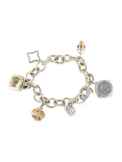 Pre-owned David Yurman 25th Anniversary Charm Bracelet, 6.75" In Multi