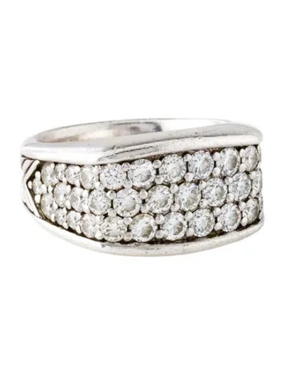 Pre-owned David Yurman 2.64ctw Diamond Chevron Signet Ring In Multicolor