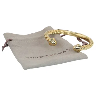 Pre-owned David Yurman 26652  18k Yellow Gold 7mm Dome Classic Cable Cuff Bracelet Large L