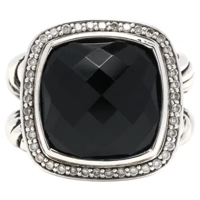 Pre-owned David Yurman .31ctw Diamond Black Onyx Albion Ring, Sterling Silver, Ring