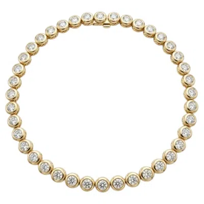 Pre-owned David Yurman 4 Carat Bezel Set Diamond Tennis Bracelet 18k Gold In Multi