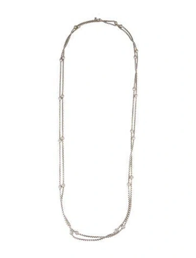 Pre-owned David Yurman 4.75ctw Diamond Ball Station Necklace, 72" In Multi