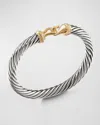 David Yurman 7mm Cable Buckle Bracelet With Gold In Silver/gold