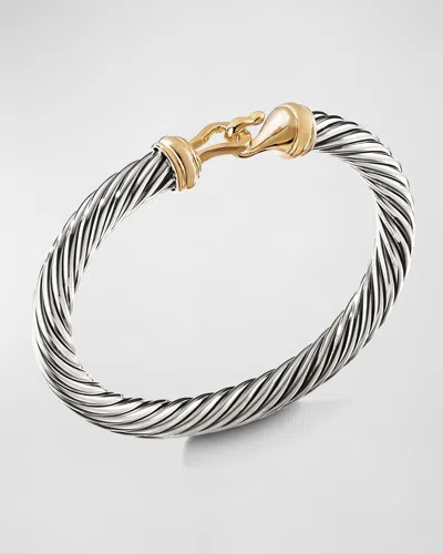 David Yurman 7mm Cable Buckle Bracelet With Gold In Metallic