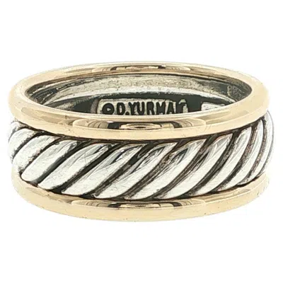 Pre-owned David Yurman 925 Sterling Silver & 14k Gold 9 Mm Cable Band Ring Size 11 In Multiple