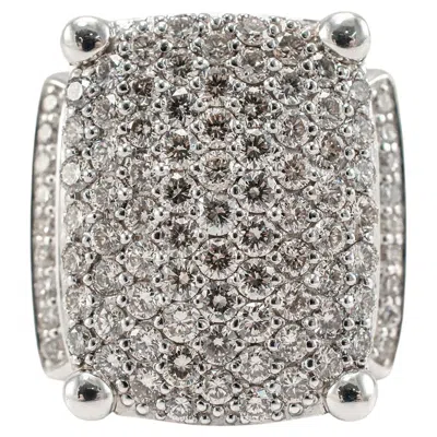 Pre-owned David Yurman 925 Sterling Silver Wheaton Diamond Cocktail Ring In Multi