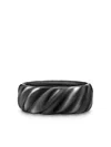 David Yurman 9mm Sculpted Cable Band Ring In Black