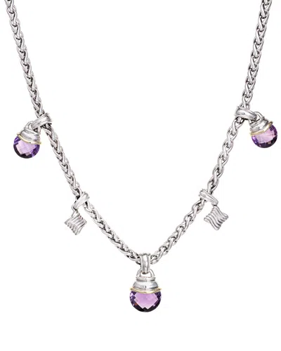 David Yurman Acorn 14k & Silver Amethyst Necklace (authentic ) In Metallic