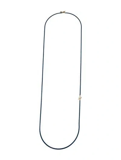Pre-owned David Yurman Acrylic Bel Air Color Box Chain Convertible Necklace, 41" In Blue