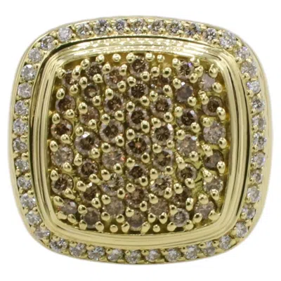 Pre-owned David Yurman Albion 18 Karat Yellow Gold Diamond Statement Cocktail Dome Ring