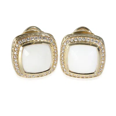 David Yurman Albion Agate Earrings In 18k Yellow Gold 0.4 Ctw In Silver