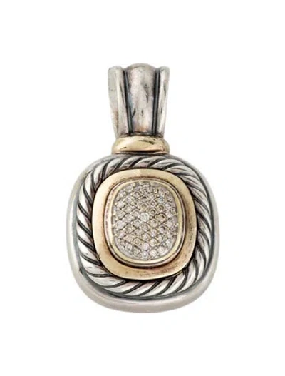 Pre-owned David Yurman Albion Diamond Enhancer Pendant, 1.5" In Multi