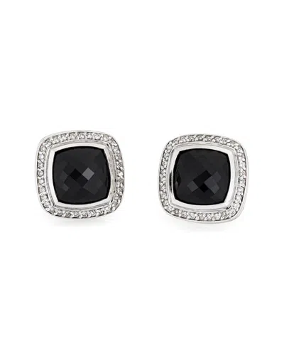 DAVID YURMAN DAVID YURMAN ALBION SILVER 0.47 CT. TW. DIAMOND & ONYX EARRINGS (AUTHENTIC PRE-OWNED)