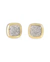 David Yurman Albion Silver & 18k 1.25 Ct. Tw. Diamond Earrings (authentic )