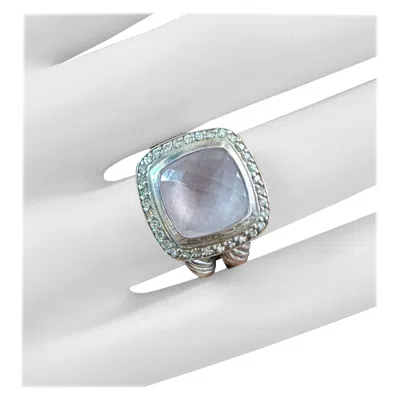 Pre-owned David Yurman Albion Silver Moon Quartz Diamond Ice Ring Size 6 In Multiple
