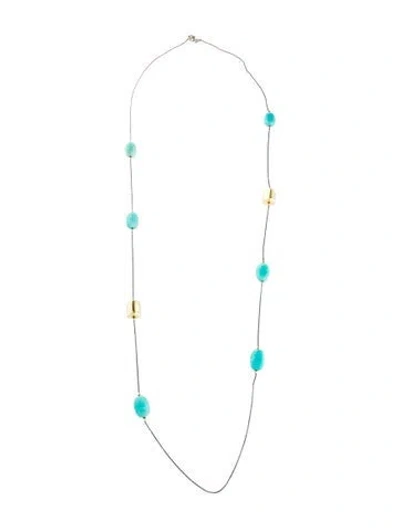 Pre-owned David Yurman Amazonite Long Station Necklace, 36.25" In Multi