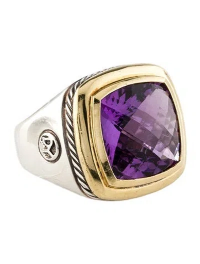 Pre-owned David Yurman Amethyst Albion Cocktail Ring In Multi
