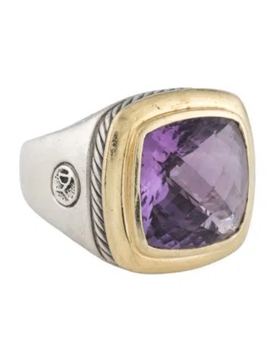 Pre-owned David Yurman Amethyst Albion Cocktail Ring In Multicolor