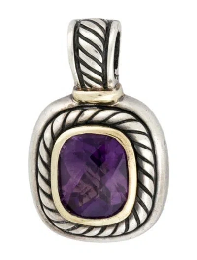 Pre-owned David Yurman Amethyst Albion Enhancer Pendant In Multi