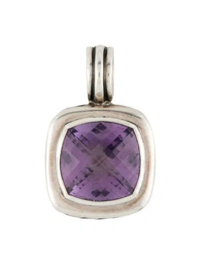 Pre-owned David Yurman Amethyst Albion Enhancer Pendant In Multi