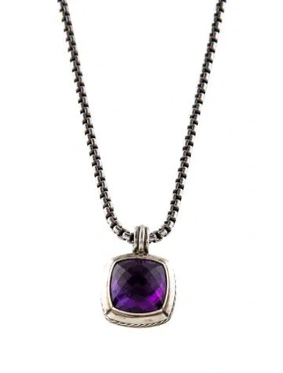 Pre-owned David Yurman Amethyst Albion Pendant Necklace, 32.25" In Multi