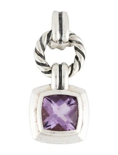Pre-owned David Yurman Amethyst Albion Single Drop Earring In Multicolor