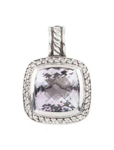 Pre-owned David Yurman Amethyst & Diamond Albion Enhancer Pendant In Multi