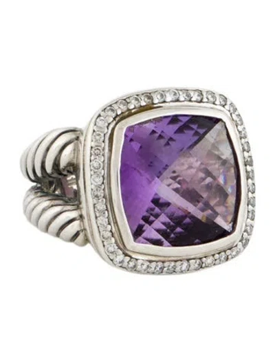 Pre-owned David Yurman Amethyst & Diamond Albion® Ring In Multi