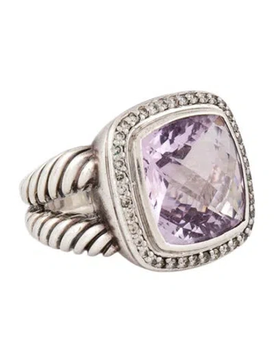 Pre-owned David Yurman Amethyst & Diamond Albion Ring In Multi