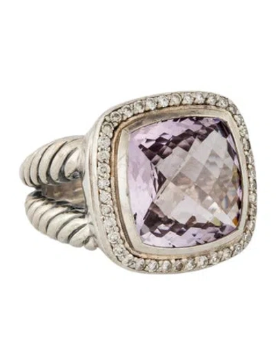 Pre-owned David Yurman Amethyst & Diamond Albion Ring In Multicolor