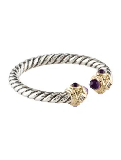 Pre-owned David Yurman Amethyst & Diamond Renaissance Ring In Multi