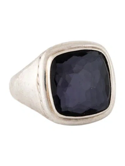 Pre-owned David Yurman Amethyst & Hematine Black Orchid Albion® Ring In Multicolor