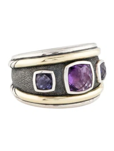 Pre-owned David Yurman Amethyst & Iolite Renaissance Band In Multi