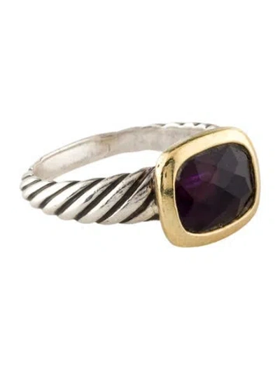 Pre-owned David Yurman Amethyst Cable Cocktail Ring In Multi