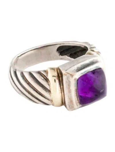 Pre-owned David Yurman Amethyst Cable Cocktail Ring In Multi