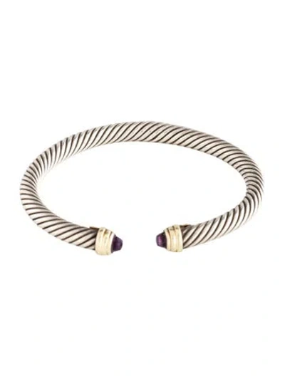 Pre-owned David Yurman Amethyst Cable Flex® Bracelet, 6" In Multi