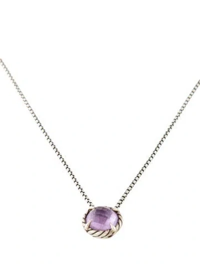 Pre-owned David Yurman Amethyst Chatelaine Pendant Necklace, 17" In Multi