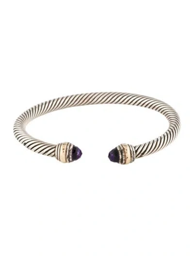 Pre-owned David Yurman Amethyst Classic Cable, 6.5" In Multi