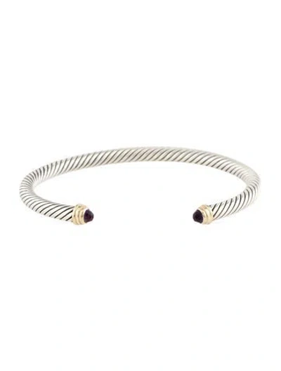 Pre-owned David Yurman Amethyst Classic Cable Bracelet, 7" In Multi