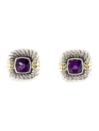 Pre-owned David Yurman Amethyst Earclip Earrings In Multi