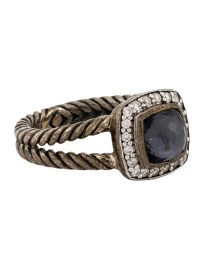 Pre-owned David Yurman Amethyst, Hematine & Diamond Black Orchid Petite Albion Cocktail Ring In Multi